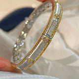 Classic Two - Tone Brushed Bangle - floysun