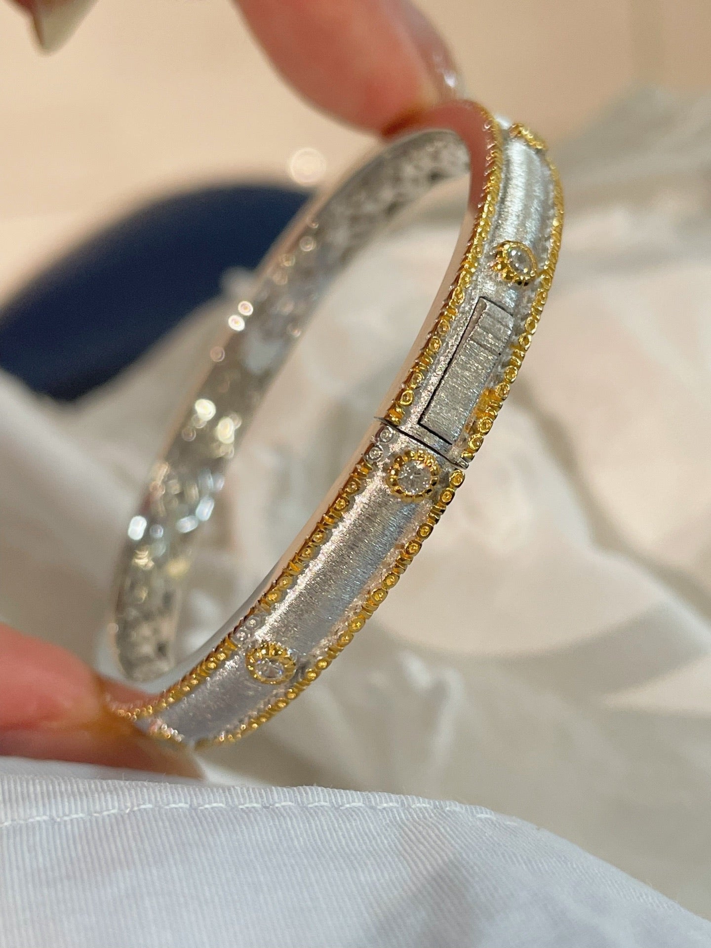 Classic Two - Tone Brushed Bangle - floysun