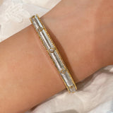 Classic Two - Tone Brushed Bangle - floysun