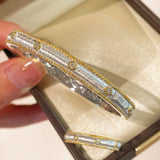 Classic Two - Tone Brushed Bangle - floysun