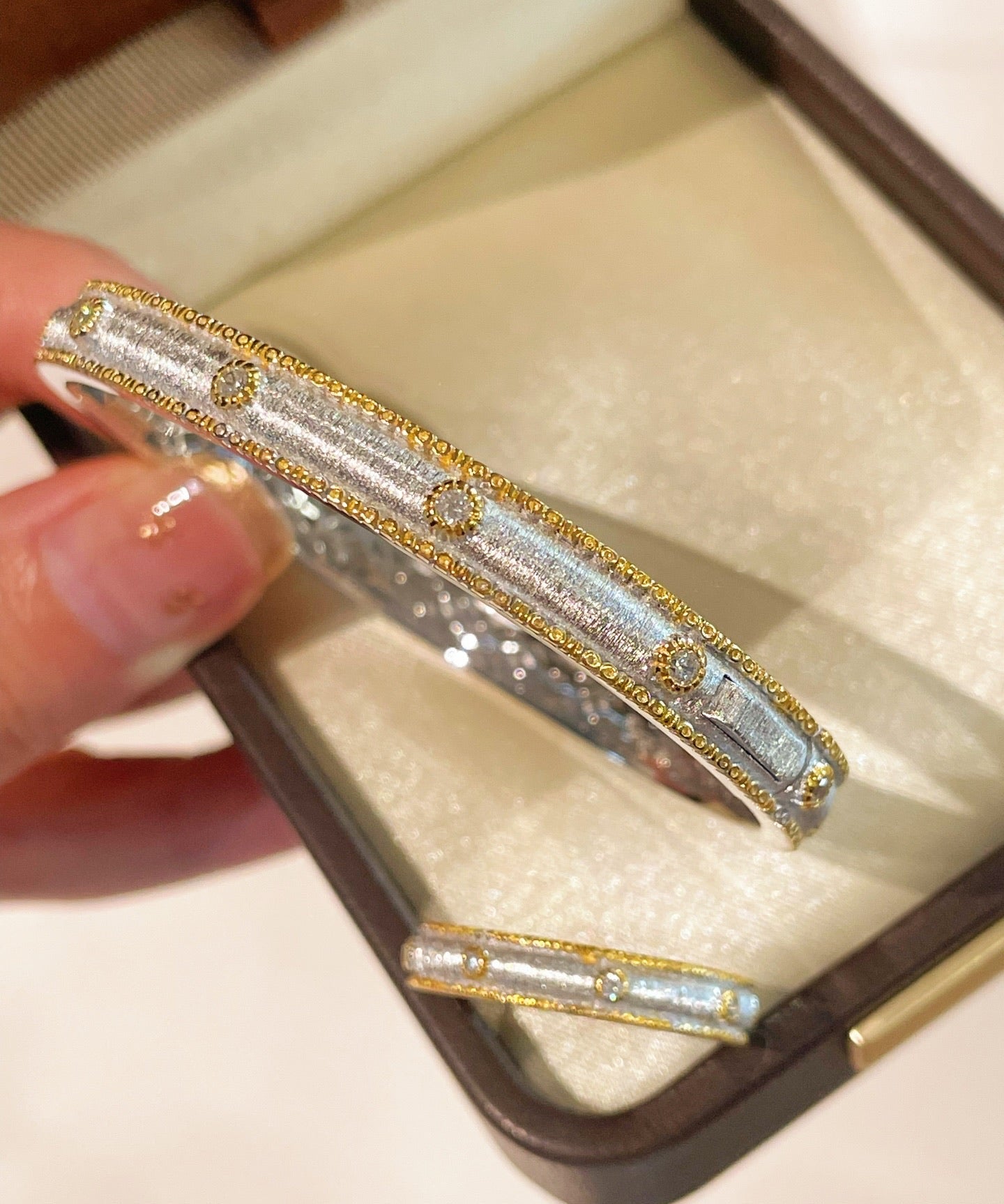 Classic Two - Tone Brushed Bangle - floysun