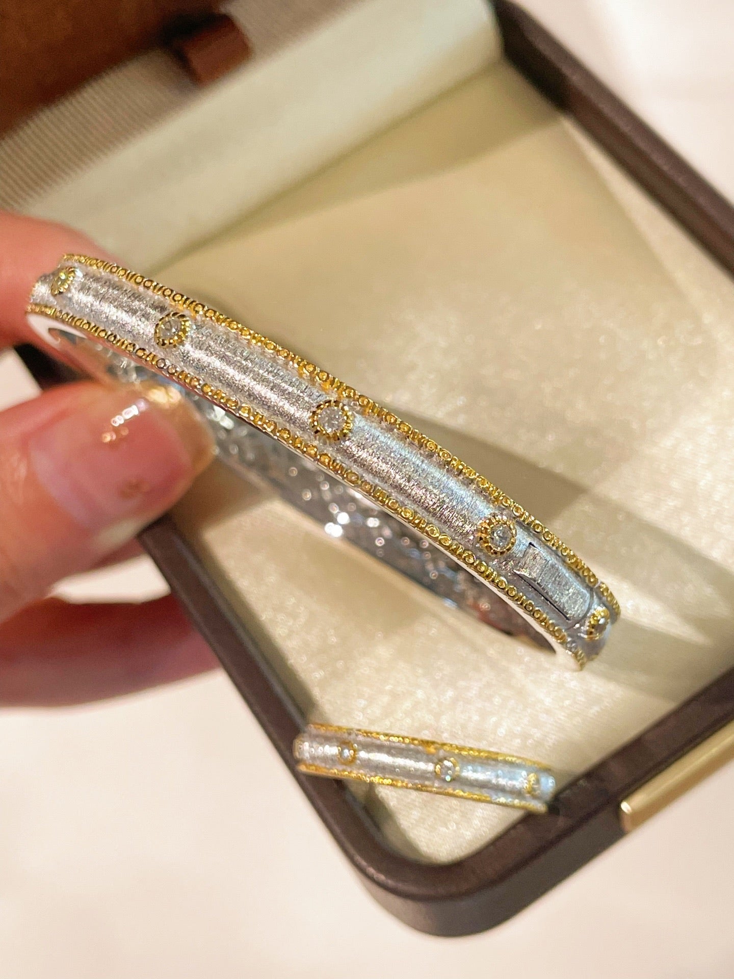 Classic Two - Tone Brushed Bangle - floysun