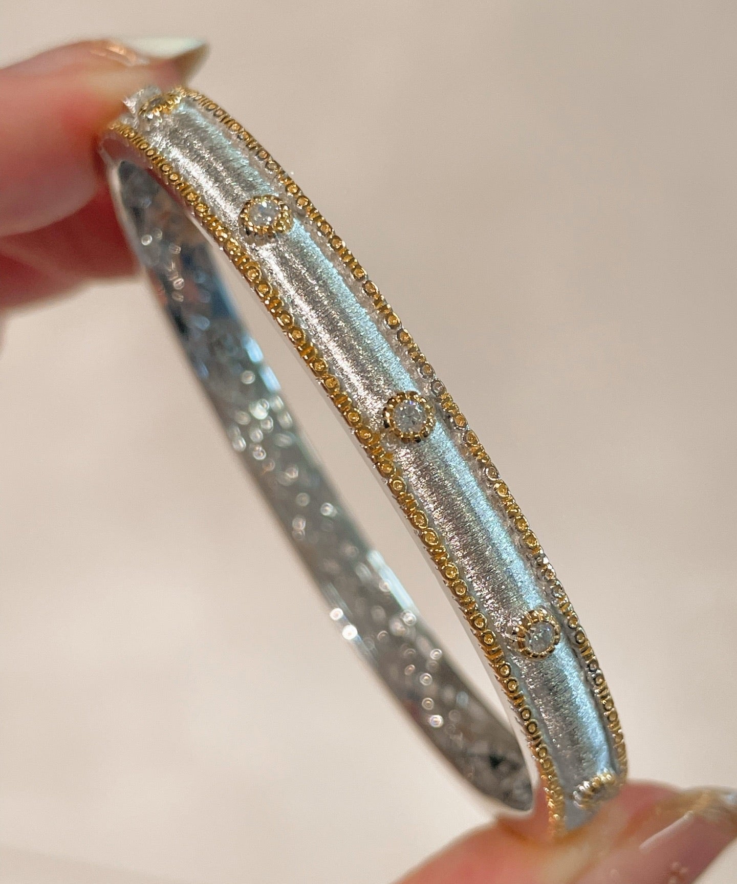 Classic Two - Tone Brushed Bangle - floysun