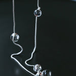 Clear Bubble Glass Cluster Long Necklace - floysun