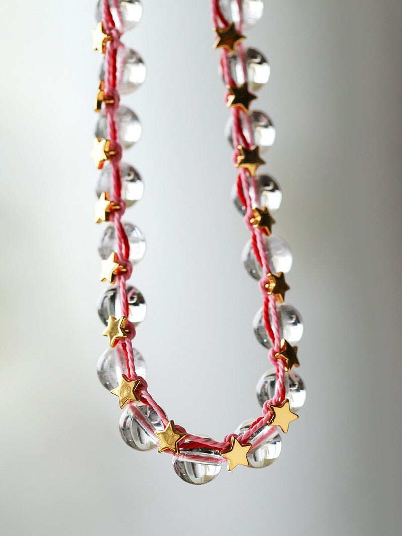 Clear Quartz Star Braided Necklace - floysun