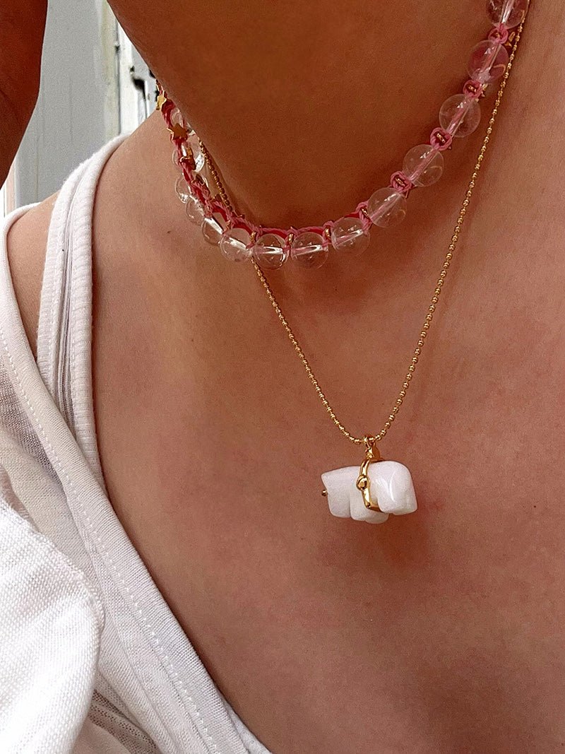 Clear Quartz Star Braided Necklace - floysun