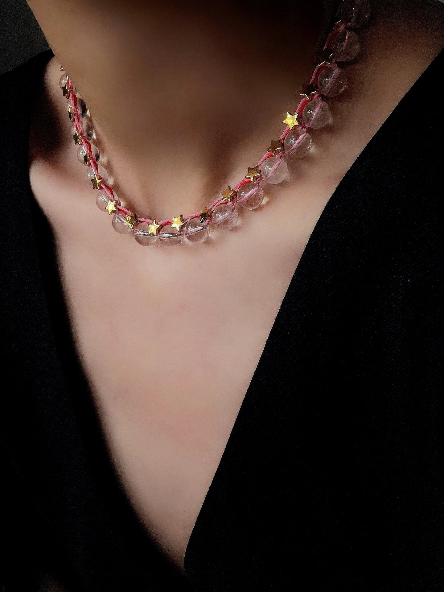 Clear Quartz Star Braided Necklace - floysun