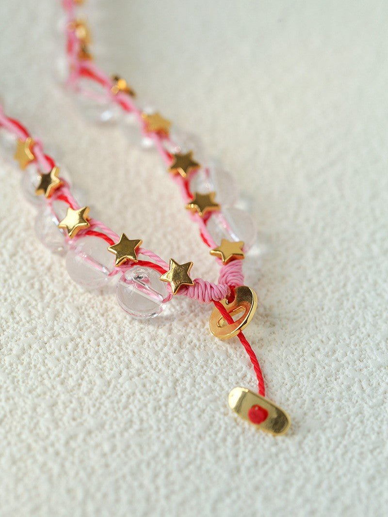 Clear Quartz Star Braided Necklace - floysun