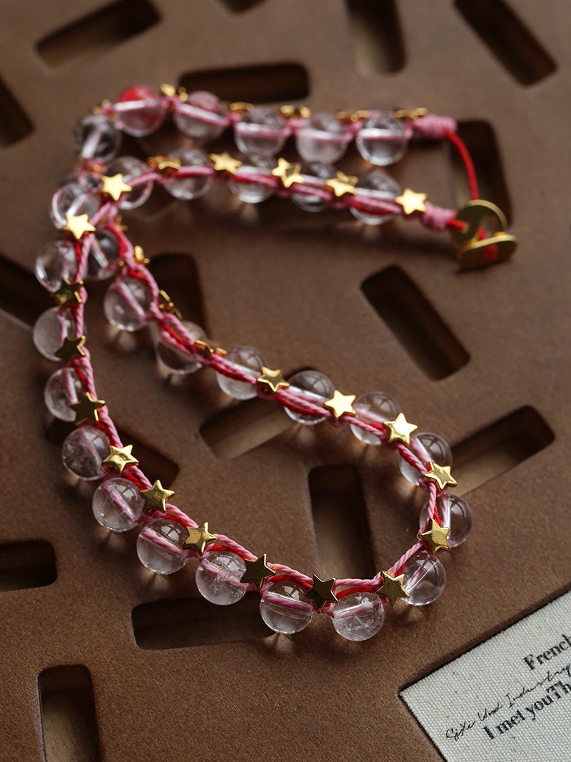 Clear Quartz Star Braided Necklace - floysun