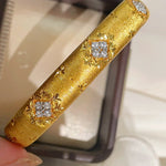 Clover Brushed Pavé Bangle - floysun