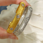 Clover Brushed Pavé Bangle - floysun