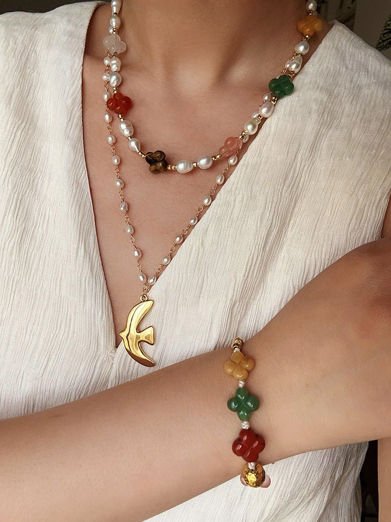 Clover Gemstone Adjustable Bracelet - floysun