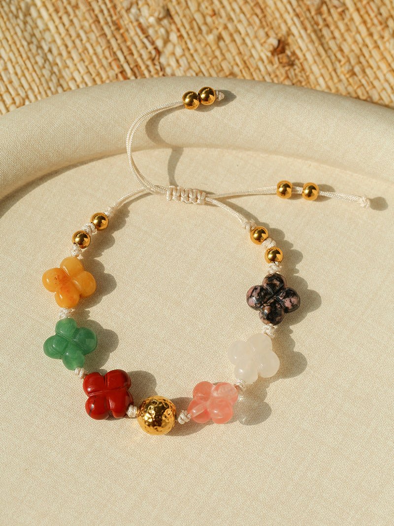 Clover Gemstone Adjustable Bracelet - floysun