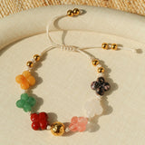 Clover Gemstone Adjustable Bracelet - floysun