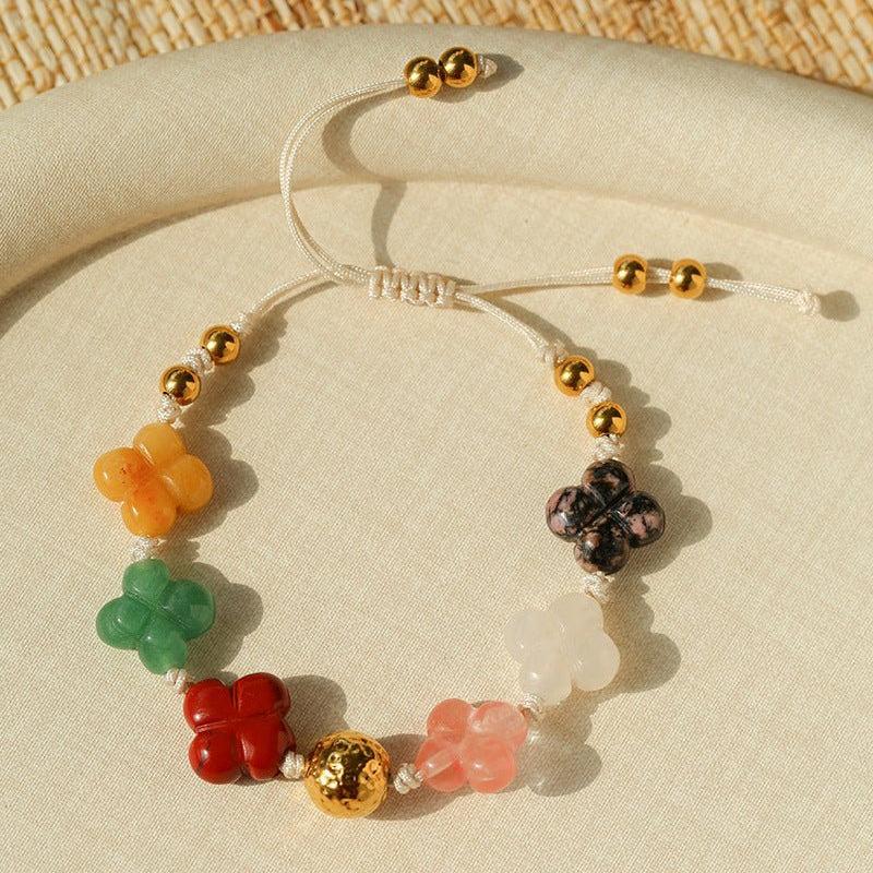 Clover Gemstone Adjustable Bracelet - floysun
