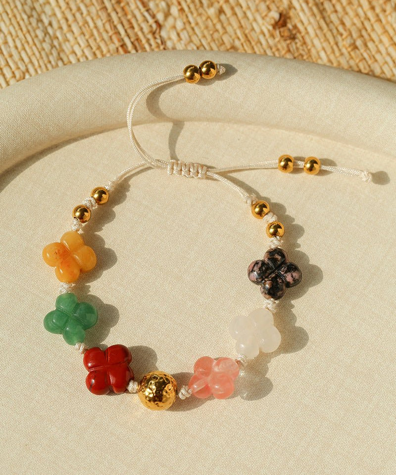 Clover Gemstone Adjustable Bracelet - floysun