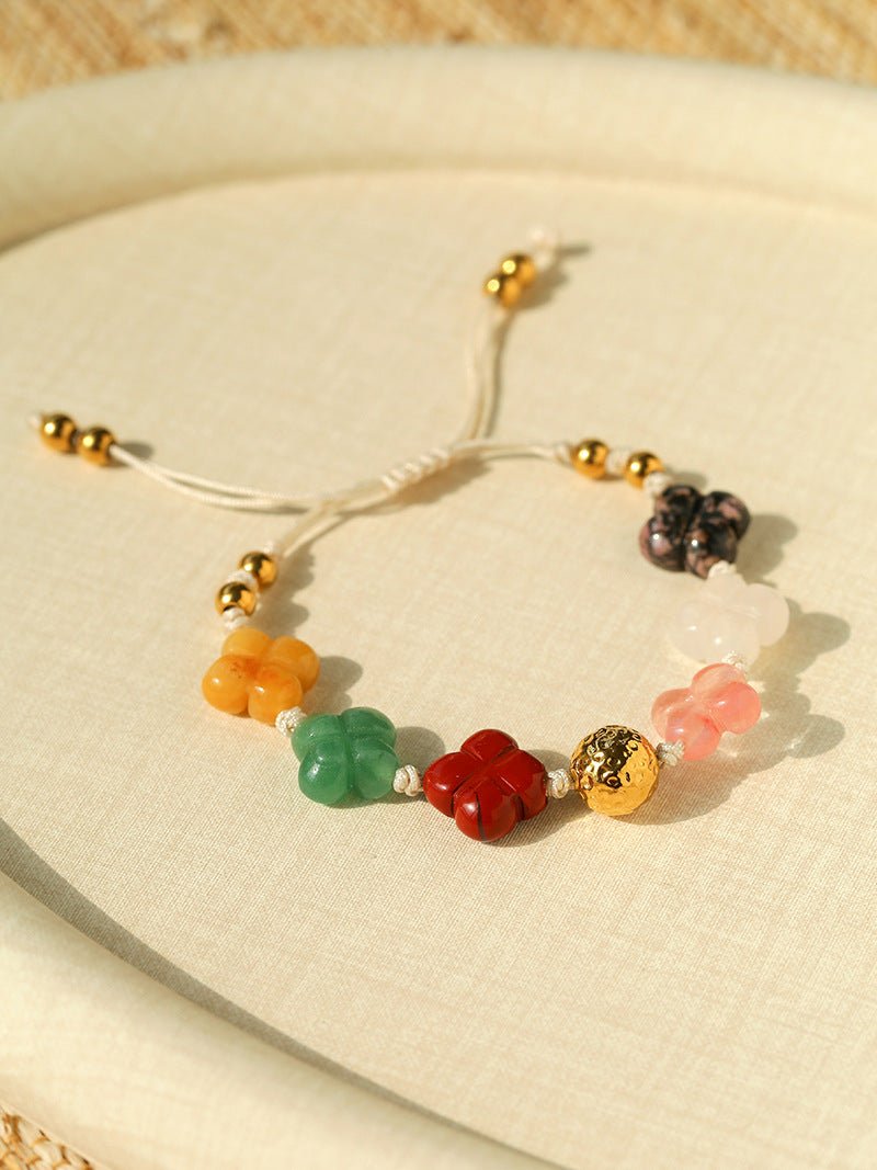 Clover Gemstone Adjustable Bracelet - floysun