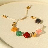 Clover Gemstone Adjustable Bracelet - floysun