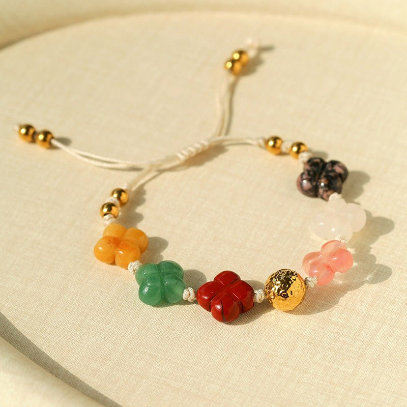 Clover Gemstone Adjustable Bracelet - floysun