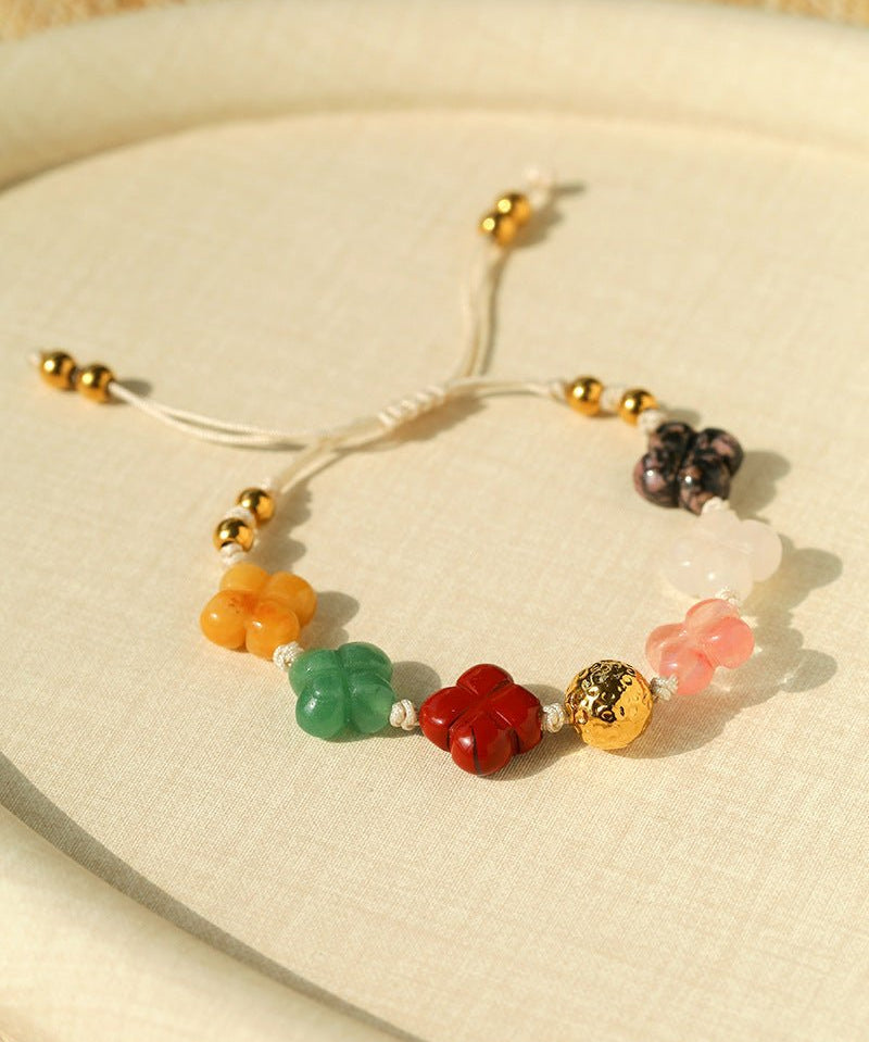 Clover Gemstone Adjustable Bracelet - floysun
