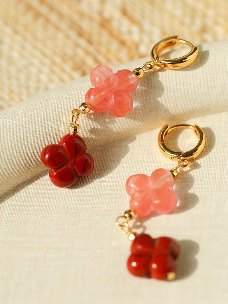 Clover Gemstone Drop Earrings - floysun