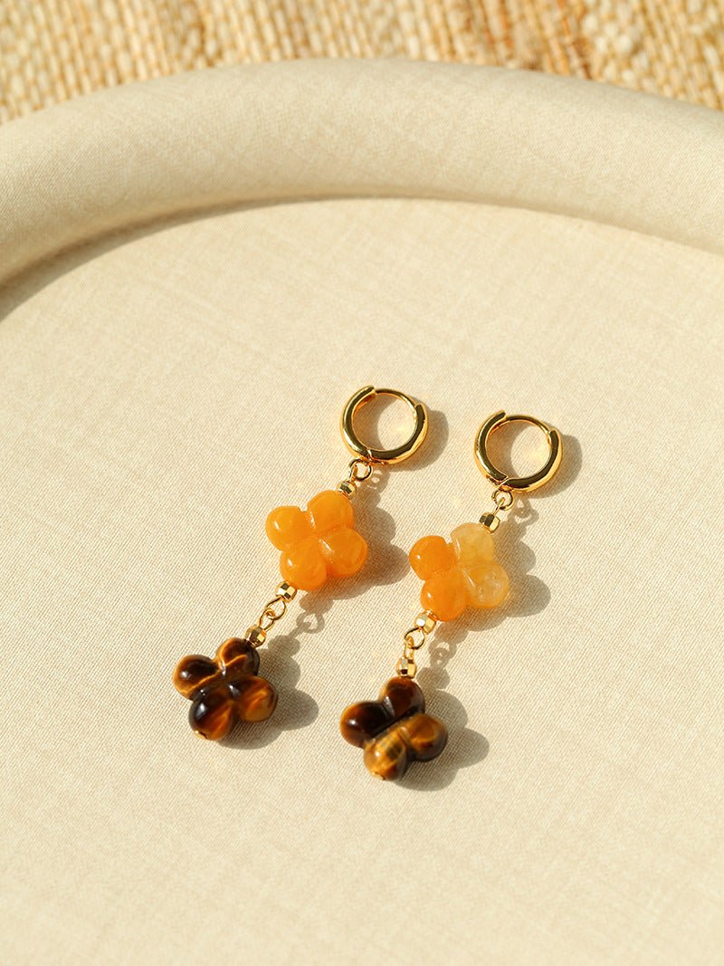 Clover Gemstone Drop Earrings - floysun