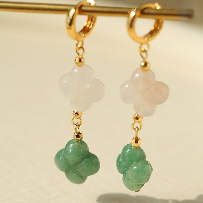Clover Gemstone Drop Earrings - floysun