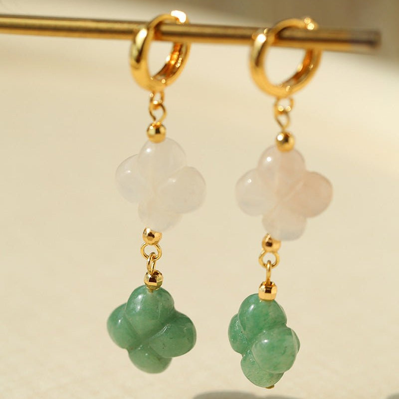 Clover Gemstone Drop Earrings - floysun