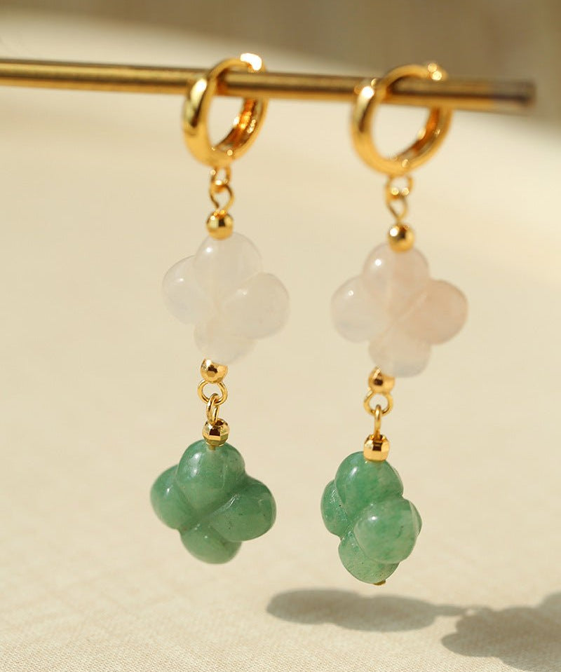 Clover Gemstone Drop Earrings - floysun