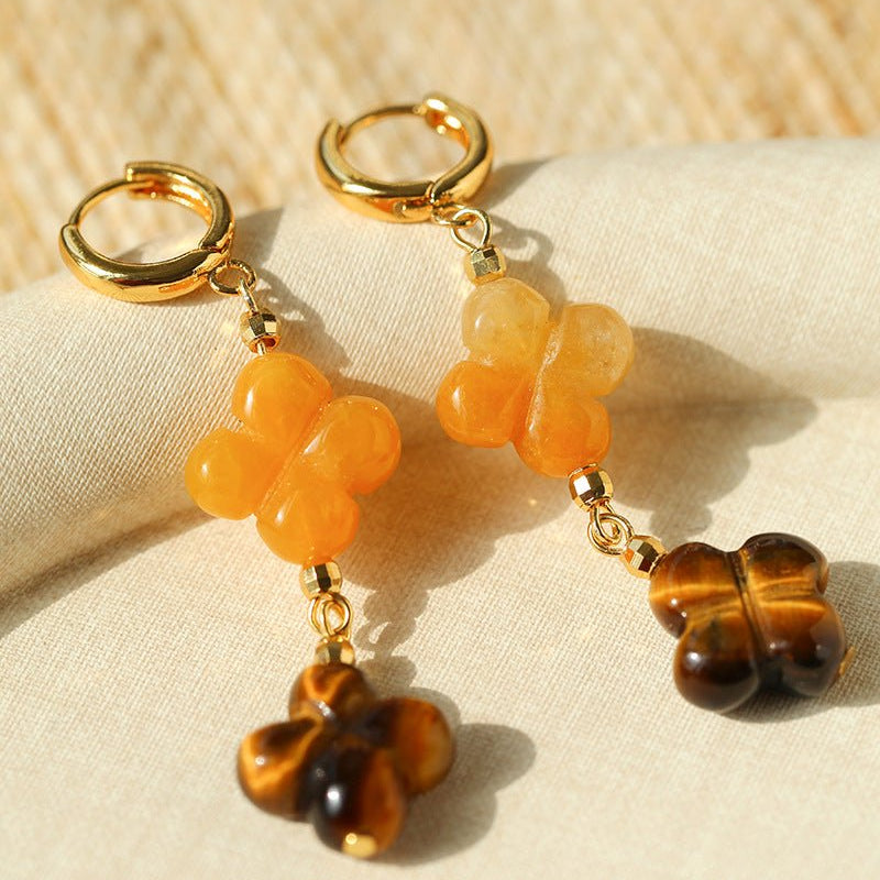 Clover Gemstone Drop Earrings - floysun