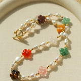 Clover Gemstone & Pearl Necklace - floysun