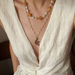 Clover Gemstone & Pearl Necklace - floysun