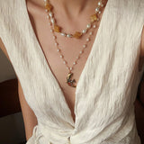 Clover Gemstone & Pearl Necklace - floysun