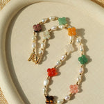 Clover Gemstone & Pearl Necklace - floysun