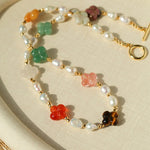 Clover Gemstone & Pearl Necklace - floysun