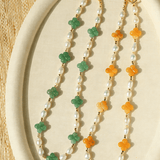 Clover Gemstone & Pearl Necklace - floysun