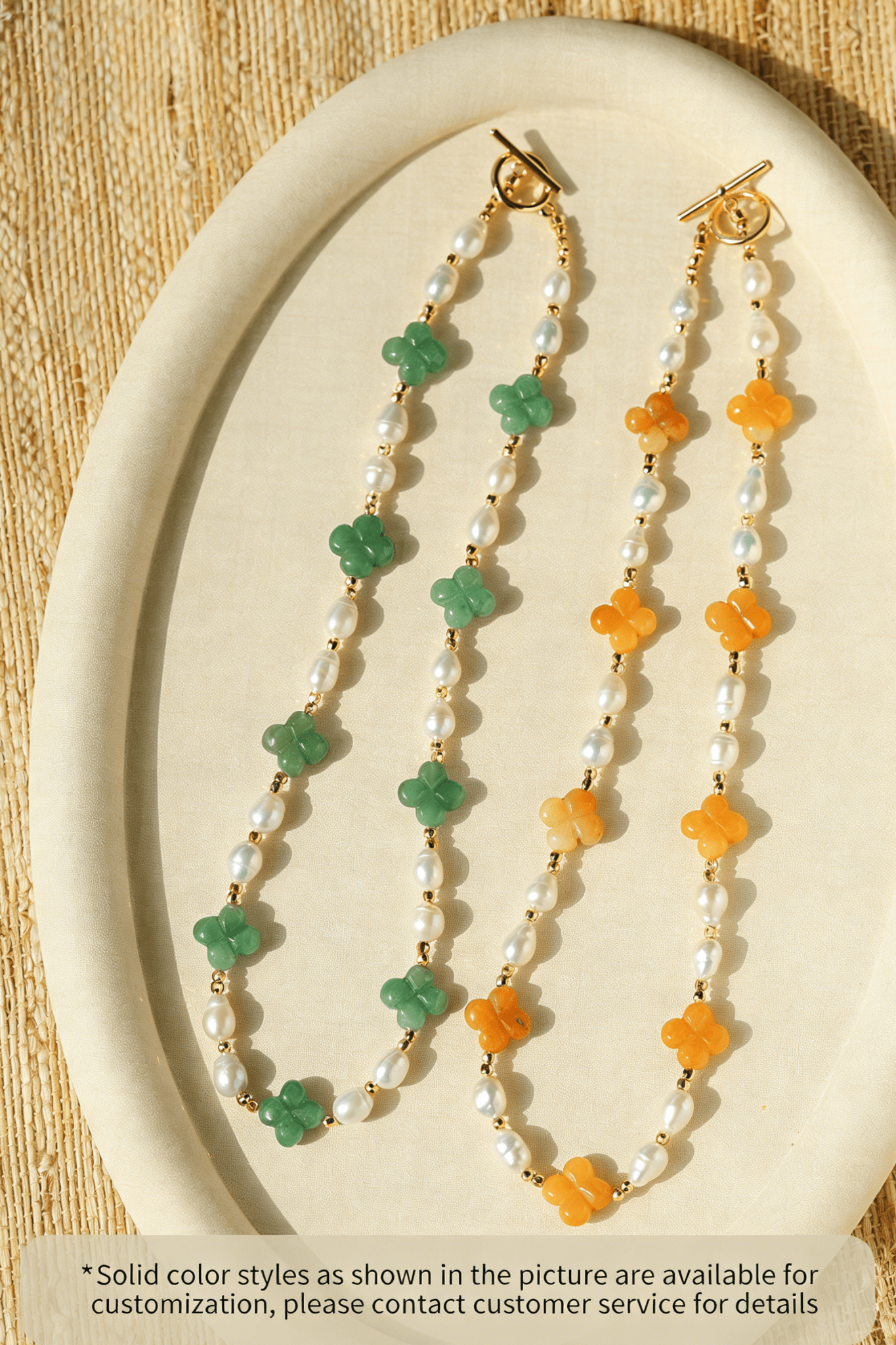 Clover Gemstone & Pearl Necklace - floysun