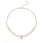 COCOKIM Embellished Series Double Layered Pendant Mix Necklace - floysun