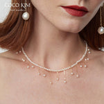 COCOKIM Embellished Series Half Circle Raindrop Choker Necklace - floysun