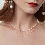 COCOKIM Embellished Series Half Circle Raindrop Choker Necklace - floysun
