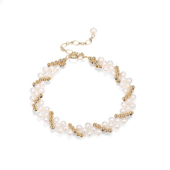 COCOKIM Embellished Series Interlocking Gold Bead Bracelet - floysun