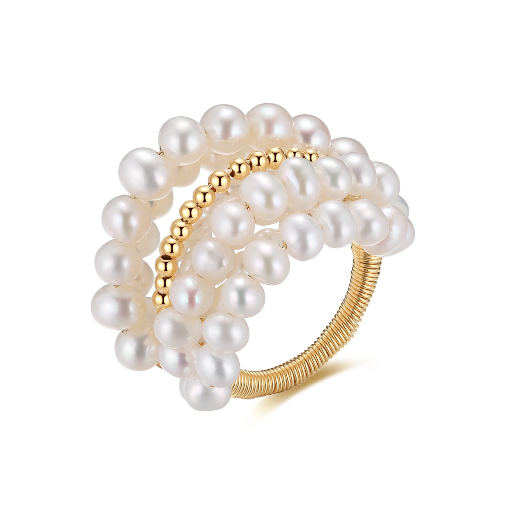 COCOKIM Starry Series Multi-Layered Gold Bead Ring - floysun