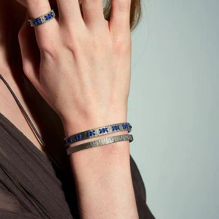 Color - Thread Double Open Cuff Bracelet - floysun