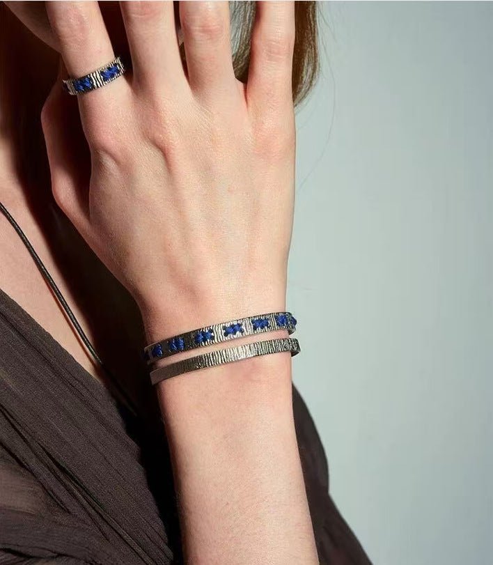 Color - Thread Double Open Cuff Bracelet - floysun