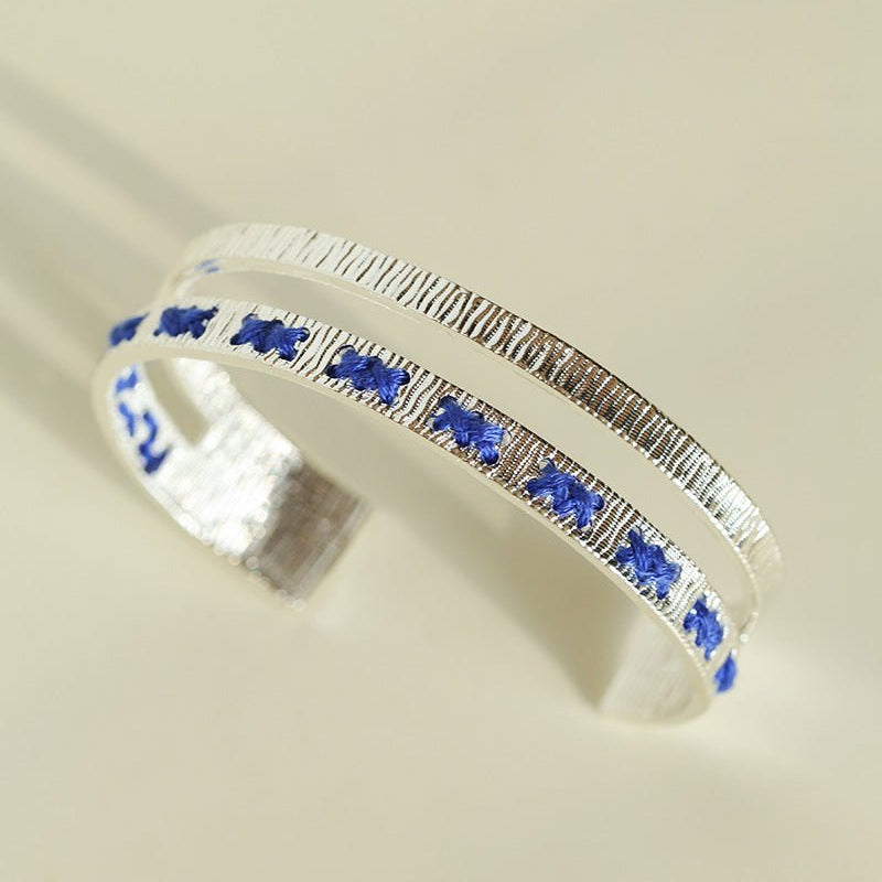 Color - Thread Double Open Cuff Bracelet - floysun