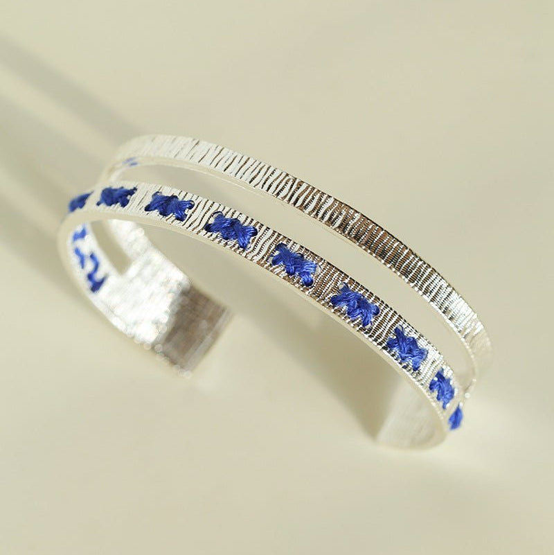 Color - Thread Double Open Cuff Bracelet - floysun