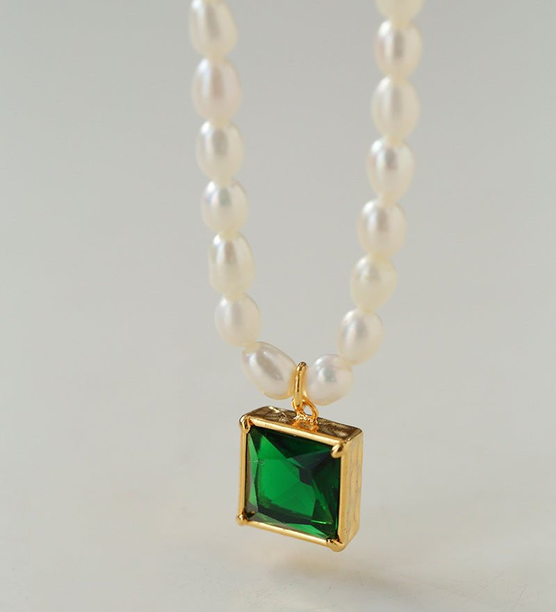 Colored Zircon Freshwater Pearl Necklace - floysun