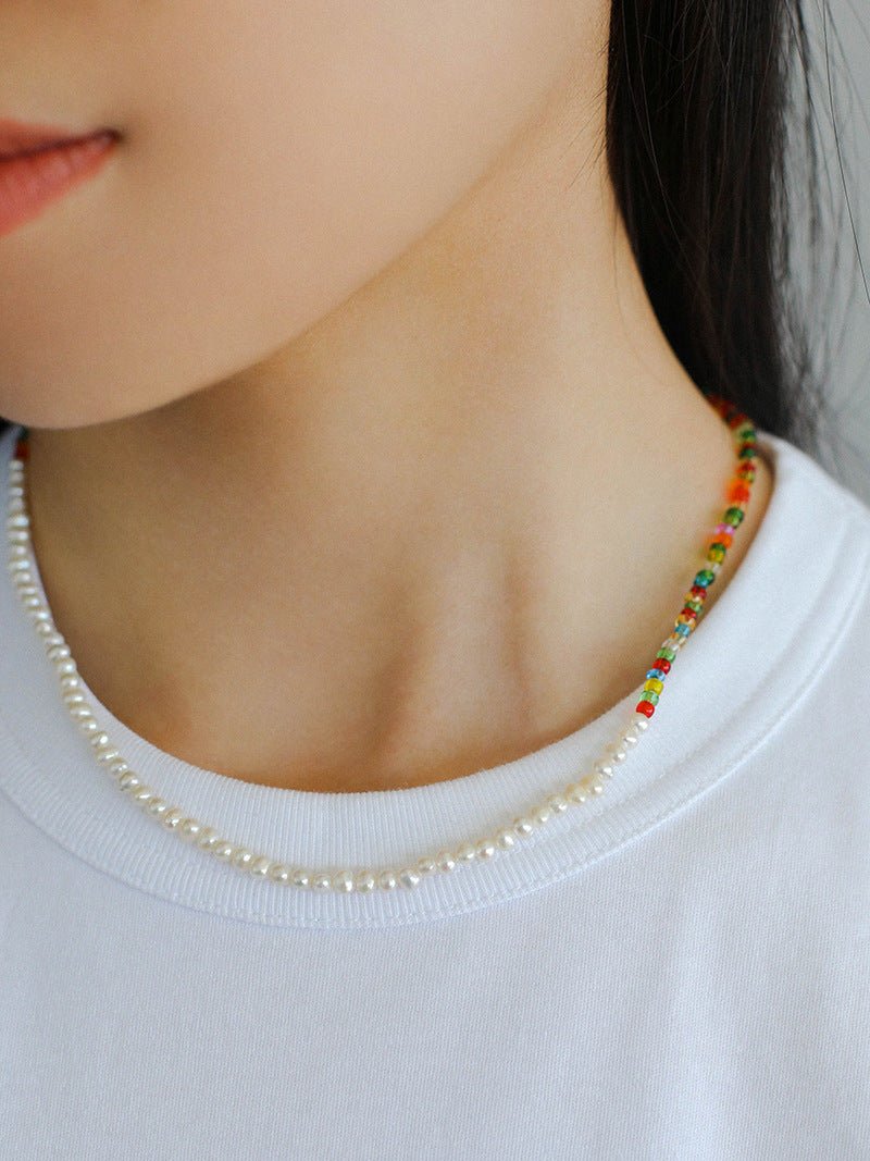 Colorful Beaded Pearl Necklace - floysun