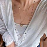 Colorful Chip Bead Starry Collarbone Necklace (Turquoise & Tourmaline) - floysun