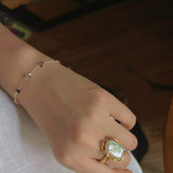 Colorful Chip Stone Starry Thin Bracelet (Turquoise & Tourmaline) - floysun